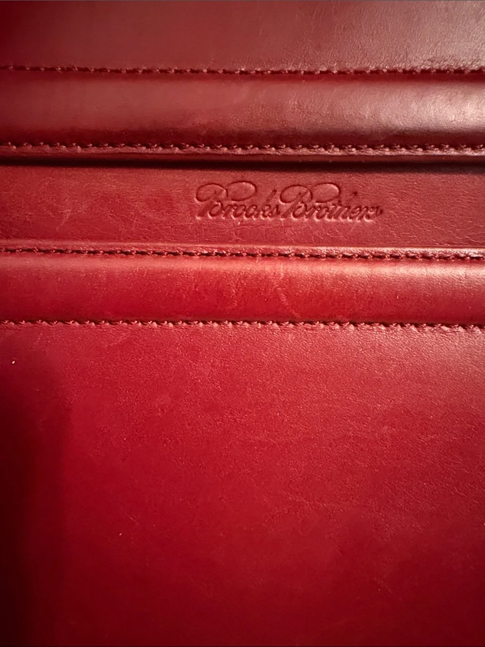 Brooks Brothers Classic Structured Red Leather Satchel - Very good condition $65